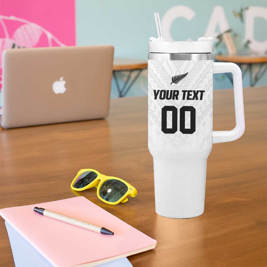 Custom Football New Zealand Tumbler With Handle Aotearoa United White Version - Aussie Hoodie
