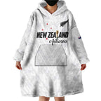 Custom Football New Zealand Wearable Blanket Hoodie Aotearoa United White Version - Aussie Hoodie