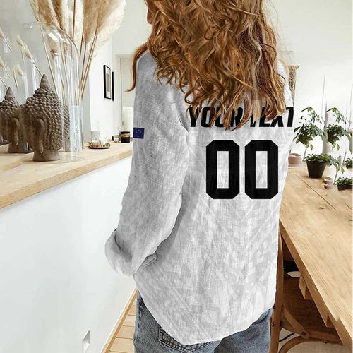 Custom Football New Zealand Women Casual Shirt Aotearoa United White Version - Aussie Hoodie