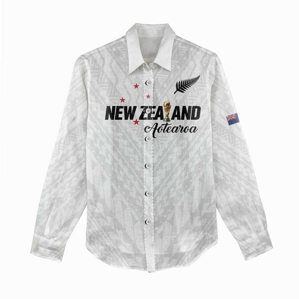 Custom Football New Zealand Women Casual Shirt Aotearoa United White Version - Aussie Hoodie