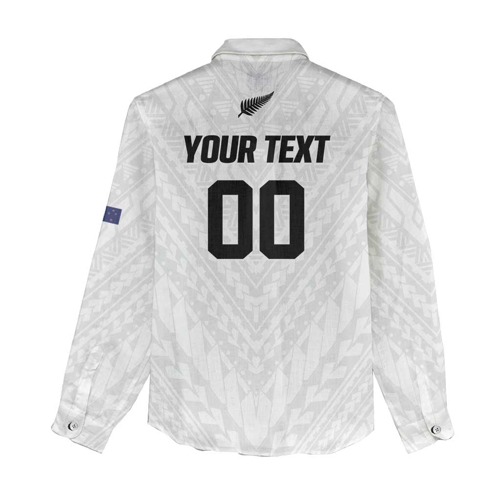 Custom Football New Zealand Women Casual Shirt Aotearoa United White Version - Aussie Hoodie