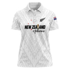 Custom Football New Zealand Women Polo Shirt Aotearoa United White Version - Aussie Hoodie