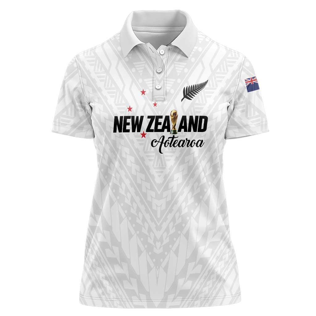 Custom Football New Zealand Women Polo Shirt Aotearoa United White Version - Aussie Hoodie