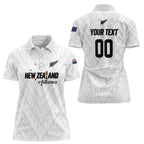 Custom Football New Zealand Women Polo Shirt Aotearoa United White Version - Aussie Hoodie