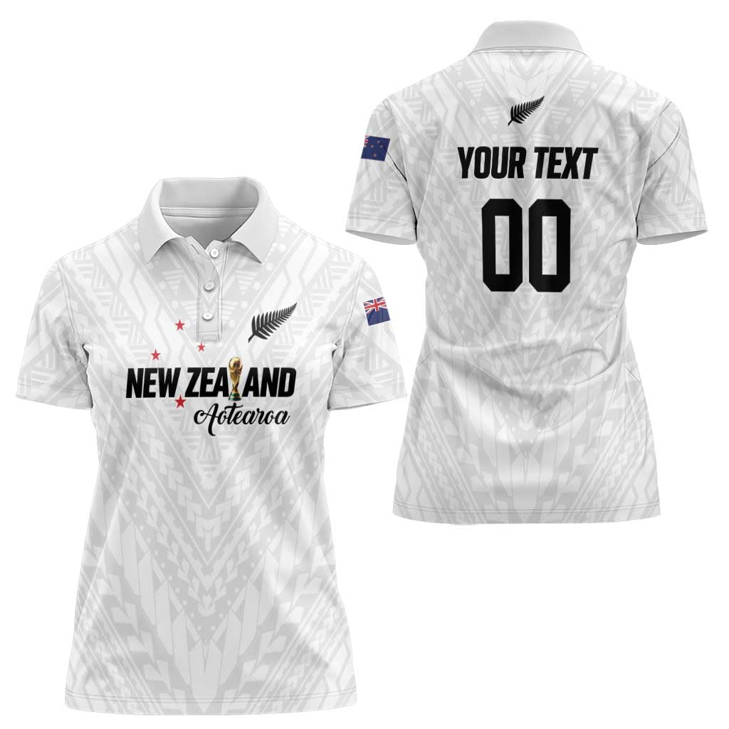 Custom Football New Zealand Women Polo Shirt Aotearoa United White Version - Aussie Hoodie