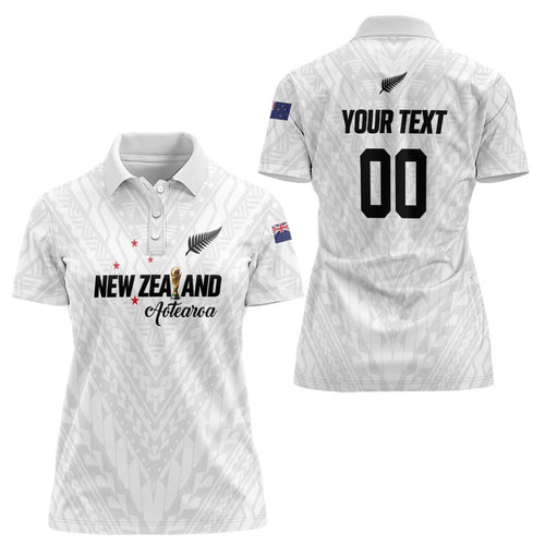 Custom Football New Zealand Women Polo Shirt Aotearoa United White Version - Aussie Hoodie