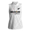 Custom Football New Zealand Women Sleeveless Polo Shirt Aotearoa United White Version - Aussie Hoodie