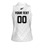 Custom Football New Zealand Women Sleeveless Polo Shirt Aotearoa United White Version - Aussie Hoodie