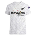 Custom Football New Zealand Women V-Neck T-Shirt Aotearoa United White Version - Aussie Hoodie