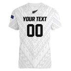 Custom Football New Zealand Women V-Neck T-Shirt Aotearoa United White Version - Aussie Hoodie