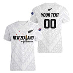 Custom Football New Zealand Women V-Neck T-Shirt Aotearoa United White Version - Aussie Hoodie