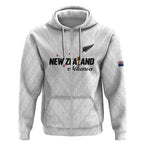 Custom Football New Zealand Zip Hoodie Aotearoa United White Version - Aussie Hoodie