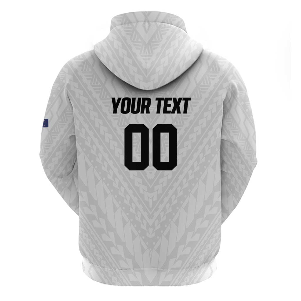 Custom Football New Zealand Zip Hoodie Aotearoa United White Version - Aussie Hoodie