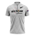 Custom Football New Zealand Zipper Polo Shirt Aotearoa United White Version - Aussie Hoodie