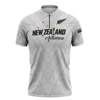 Custom Football New Zealand Zipper Polo Shirt Aotearoa United White Version - Aussie Hoodie