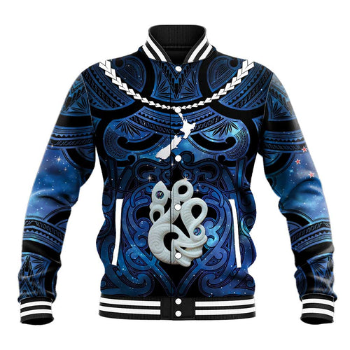 Personalized Maori Matariki Manaia Baseball Jacket Maori Kowhaiwhai Pattern Galaxy