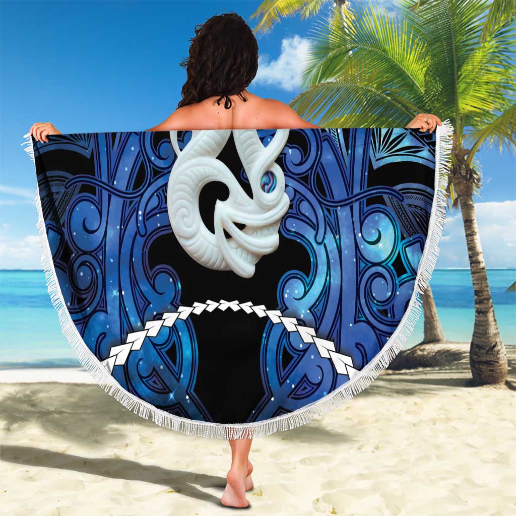Maori Matariki Manaia Beach Blanket Maori Kowhaiwhai Pattern Galaxy