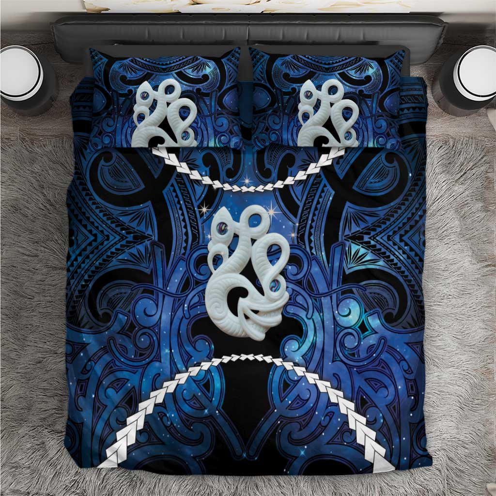 Maori Matariki Manaia Bedding Set Maori Kowhaiwhai Pattern Galaxy