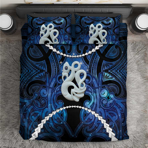Maori Matariki Manaia Bedding Set Maori Kowhaiwhai Pattern Galaxy