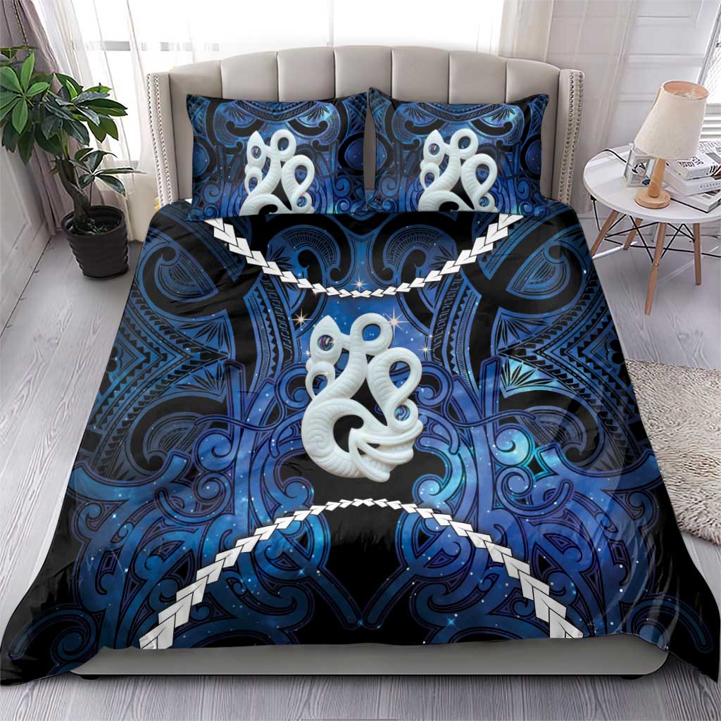 Maori Matariki Manaia Bedding Set Maori Kowhaiwhai Pattern Galaxy