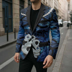 Personalized Maori Matariki Manaia Blazer Maori Kowhaiwhai Pattern Galaxy