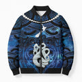 Personalized Maori Matariki Manaia Bomber Puffer Jacket Maori Kowhaiwhai Pattern Galaxy