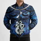 Personalized Maori Matariki Manaia Bomber Puffer Jacket Maori Kowhaiwhai Pattern Galaxy
