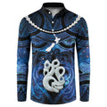 Personalized Maori Matariki Manaia Button Sweatshirt Maori Kowhaiwhai Pattern Galaxy