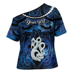 Personalized Maori Matariki Manaia Cross Shoulder Shirt Maori Kowhaiwhai Pattern Galaxy