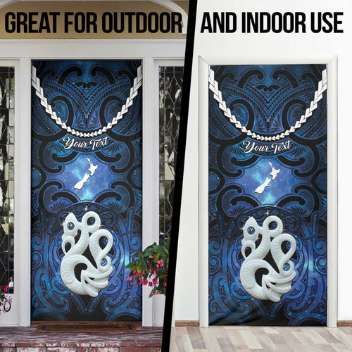 Personalized Maori Matariki Manaia Door Cover Maori Kowhaiwhai Pattern Galaxy