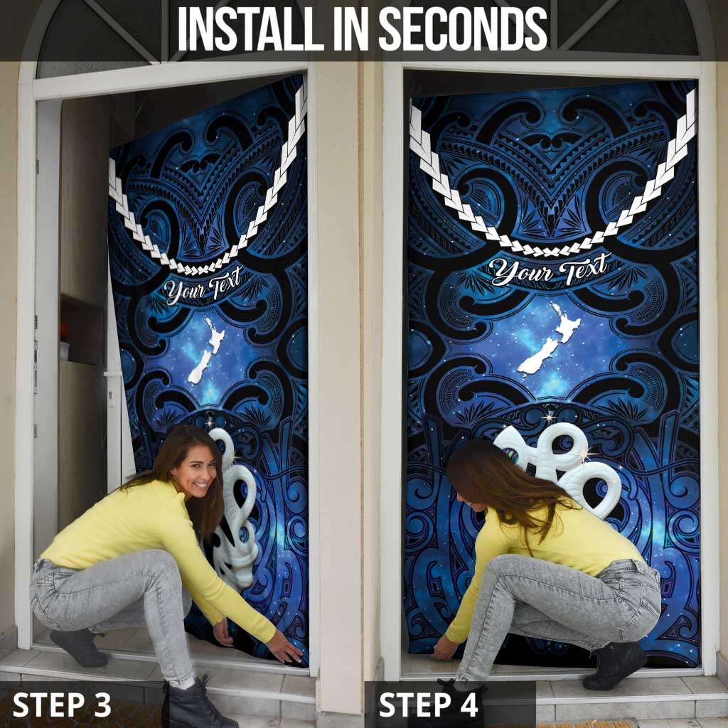 Personalized Maori Matariki Manaia Door Cover Maori Kowhaiwhai Pattern Galaxy
