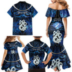 Personalized Maori Matariki Manaia Family Matching Mermaid Dress and Hawaiian Shirt Maori Kowhaiwhai Pattern Galaxy