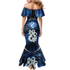 Personalized Maori Matariki Manaia Family Matching Mermaid Dress and Hawaiian Shirt Maori Kowhaiwhai Pattern Galaxy