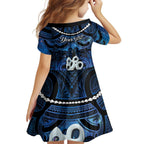 Personalized Maori Matariki Manaia Family Matching Tank Maxi Dress and Hawaiian Shirt Maori Kowhaiwhai Pattern Galaxy
