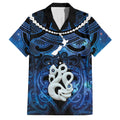 Personalized Maori Matariki Manaia Family Matching Tank Maxi Dress and Hawaiian Shirt Maori Kowhaiwhai Pattern Galaxy