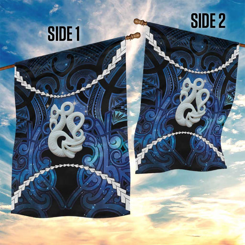 Maori Matariki Manaia Garden Flag Maori Kowhaiwhai Pattern Galaxy