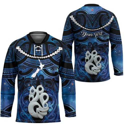 Personalized Maori Matariki Manaia Hockey Jersey Maori Kowhaiwhai Pattern Galaxy