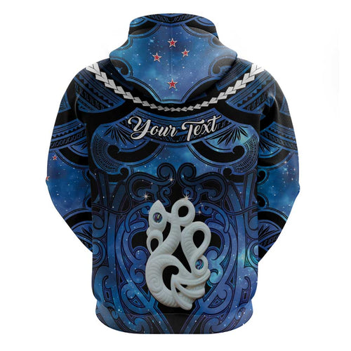 Personalized Maori Matariki Manaia Hoodie Maori Kowhaiwhai Pattern Galaxy