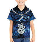 Personalized Maori Matariki Manaia Kid Hawaiian Shirt Maori Kowhaiwhai Pattern Galaxy
