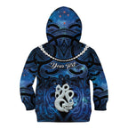 Personalized Maori Matariki Manaia Kid Hoodie Maori Kowhaiwhai Pattern Galaxy