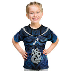 Personalized Maori Matariki Manaia Kid T Shirt Maori Kowhaiwhai Pattern Galaxy