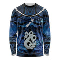 Personalized Maori Matariki Manaia Long Sleeve Shirt Maori Kowhaiwhai Pattern Galaxy
