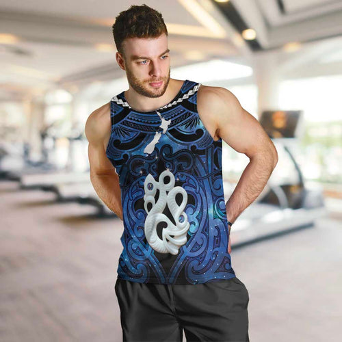 Personalized Maori Matariki Manaia Men Tank Top Maori Kowhaiwhai Pattern Galaxy