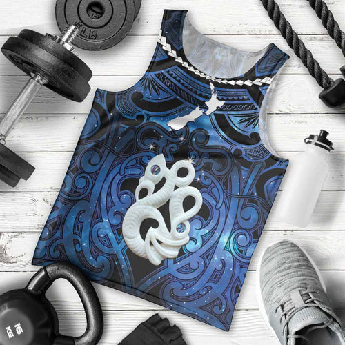Personalized Maori Matariki Manaia Men Tank Top Maori Kowhaiwhai Pattern Galaxy