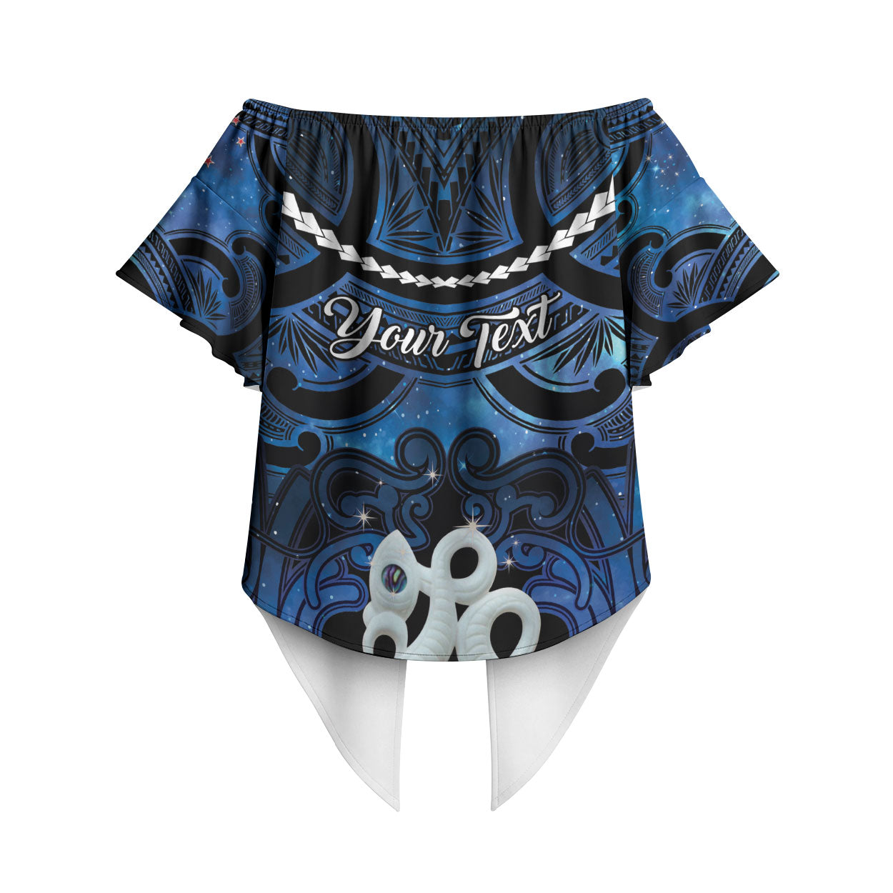 Personalized Maori Matariki Manaia Off Shoulder Wrap Waist Top Maori Kowhaiwhai Pattern Galaxy