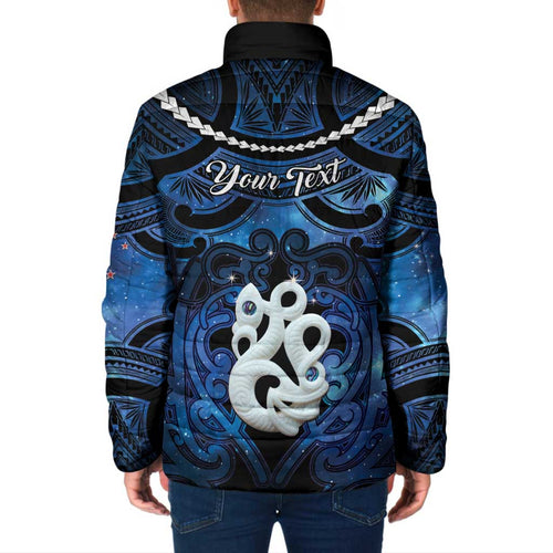 Personalized Maori Matariki Manaia Padded Jacket Maori Kowhaiwhai Pattern Galaxy