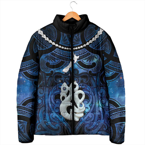 Personalized Maori Matariki Manaia Padded Jacket Maori Kowhaiwhai Pattern Galaxy