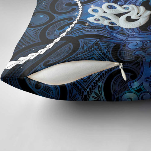 Maori Matariki Manaia Pillow Cover Maori Kowhaiwhai Pattern Galaxy