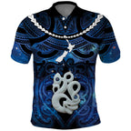 Personalized Maori Matariki Manaia Polo Shirt Maori Kowhaiwhai Pattern Galaxy
