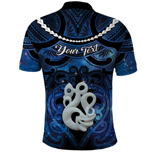 Personalized Maori Matariki Manaia Polo Shirt Maori Kowhaiwhai Pattern Galaxy